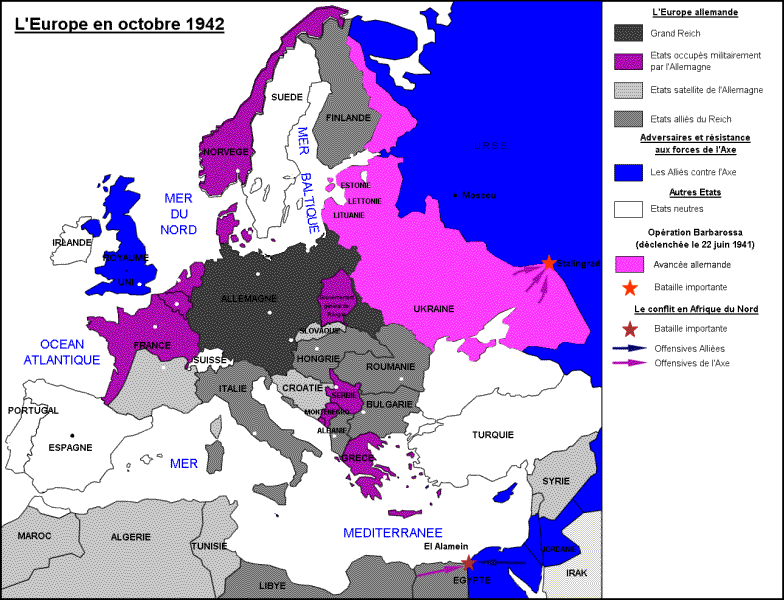 L'Europe en octobre 1942
