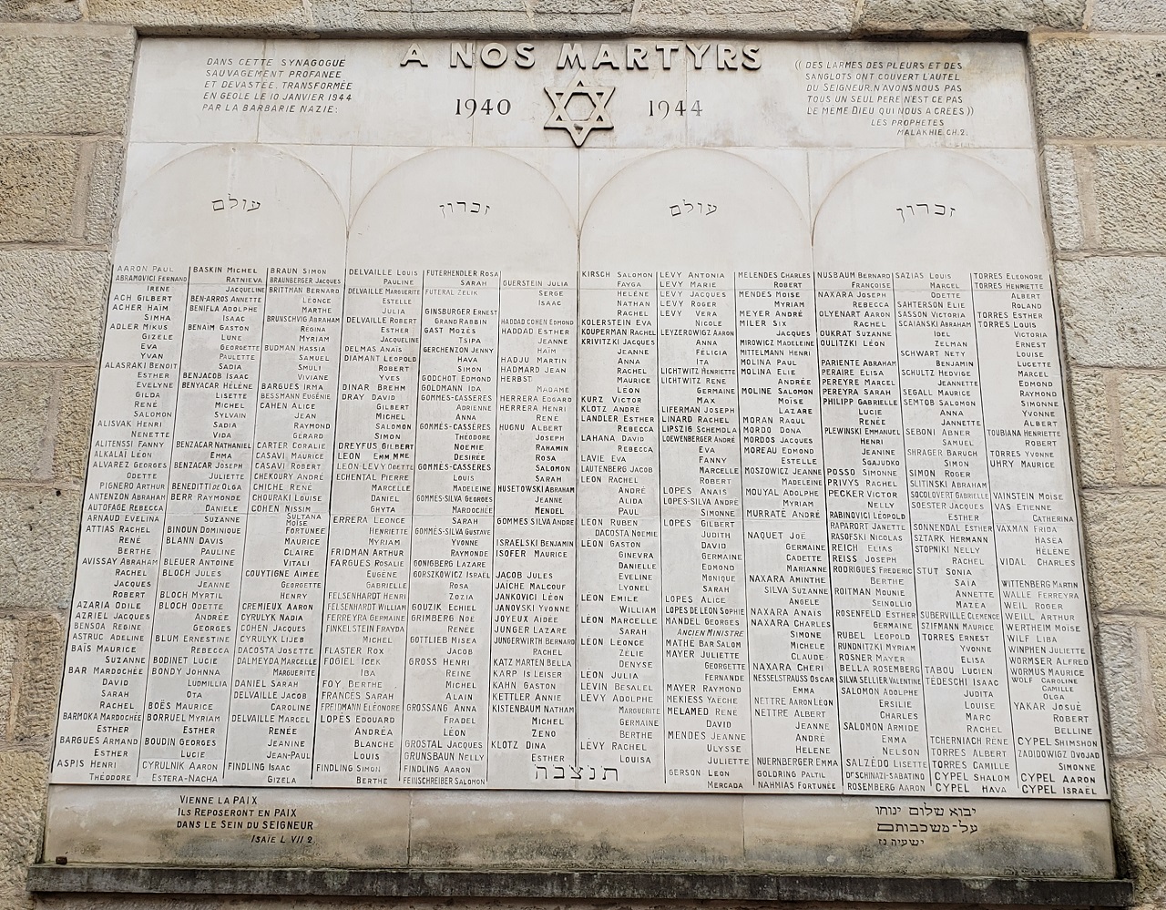 plaque synagogue bordeaux