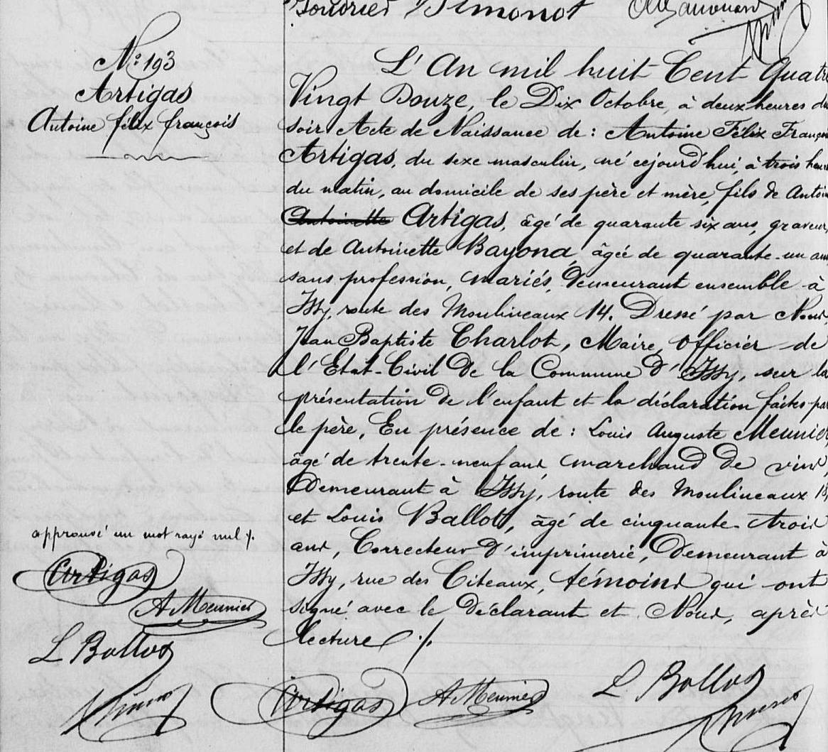 artigas naissance