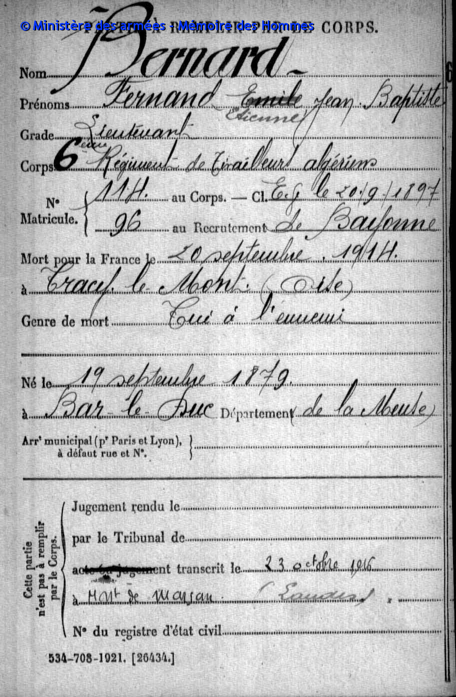 archives b851111r